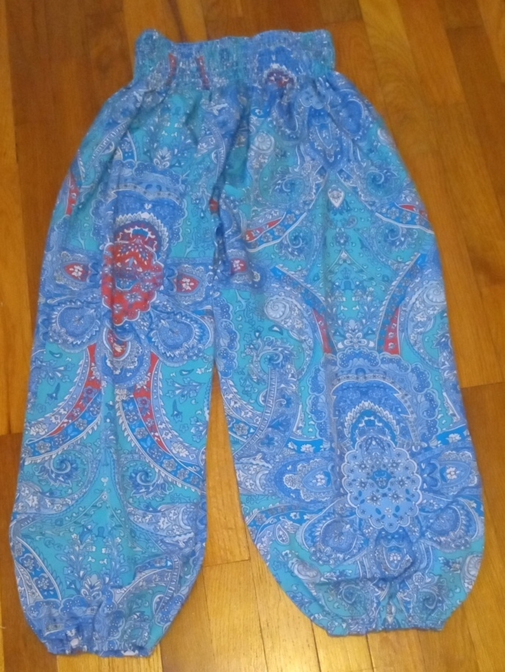 Blue Paisley Harem Pants small